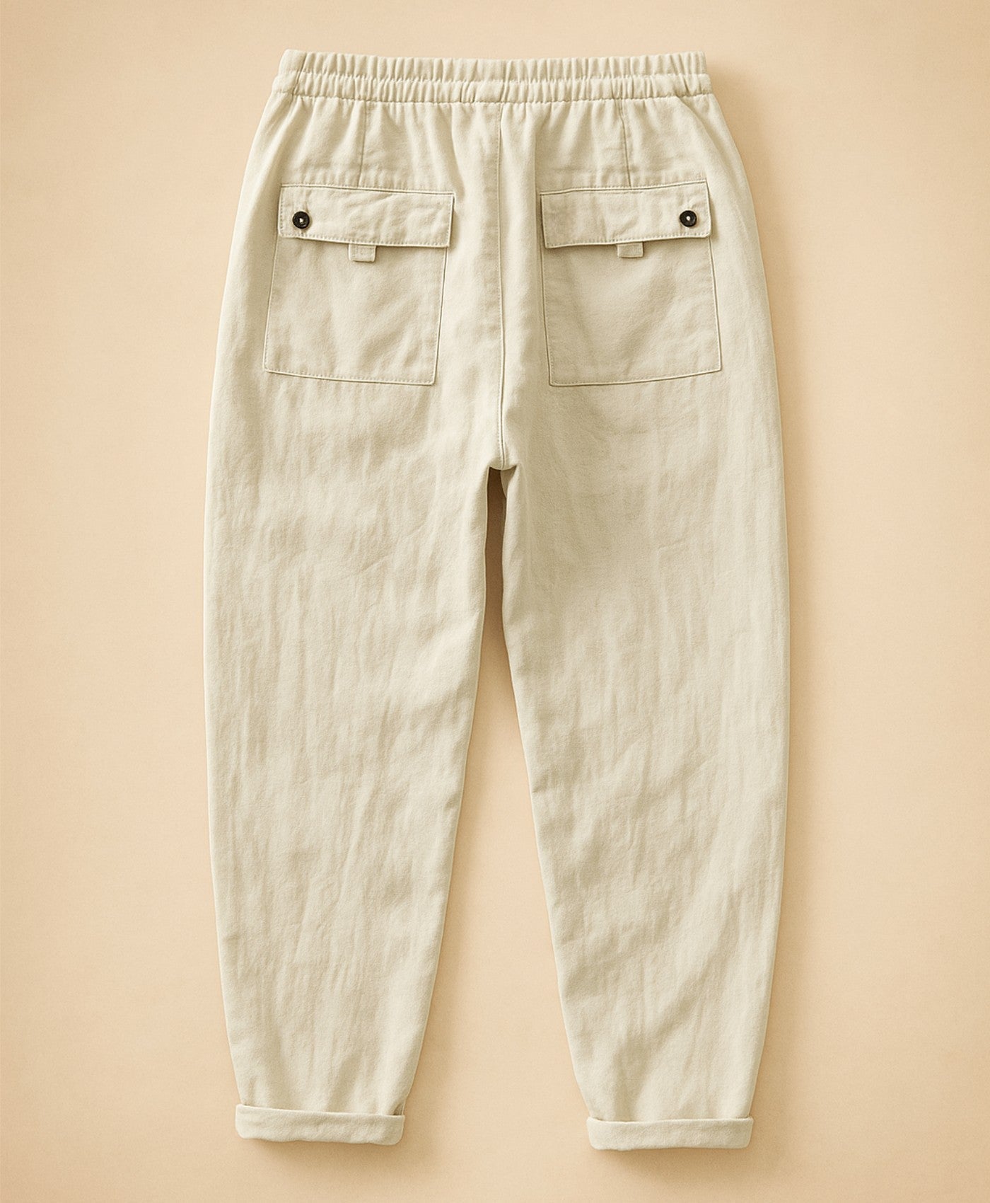 Licht Beige Monaco Linnen Broek