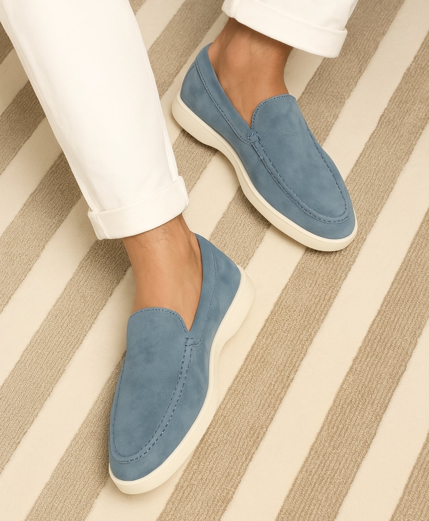 Sky Blauw Yachtclub Suède Loafer