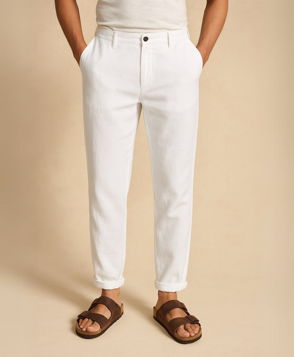 Wit Tropez Linnen Broek