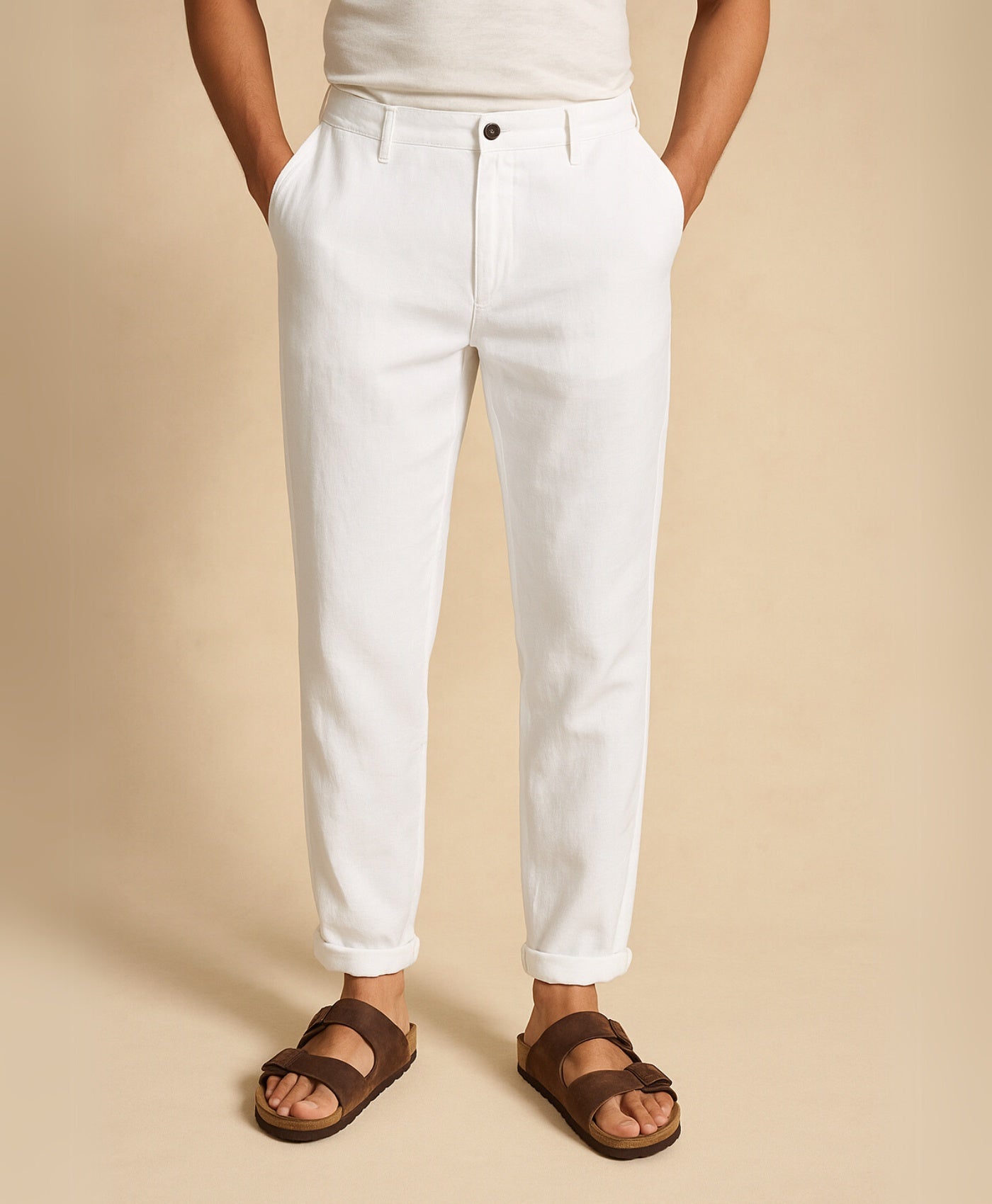 Wit Tropez Linnen Broek
