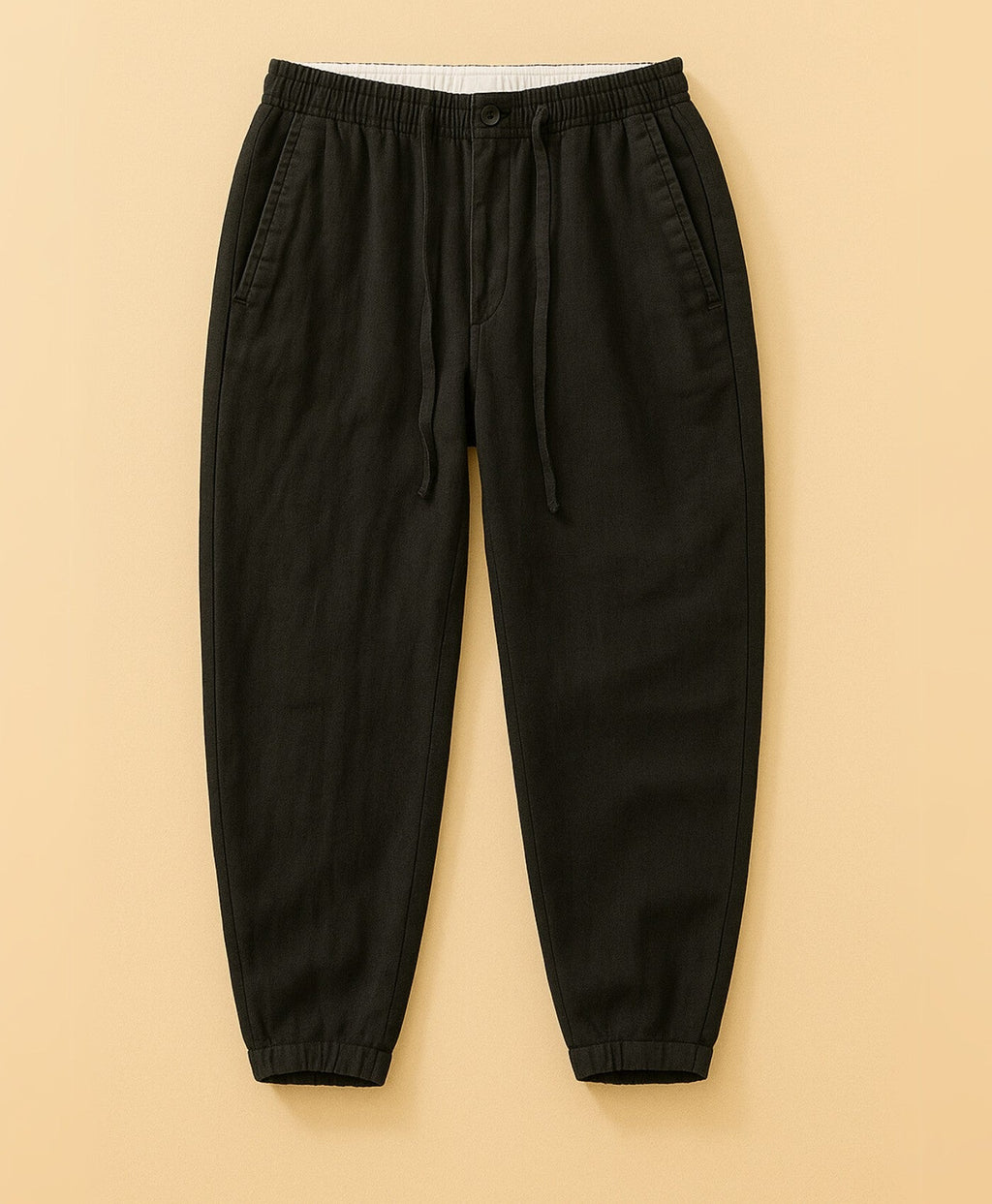 Zwart Monaco Linnen Broek