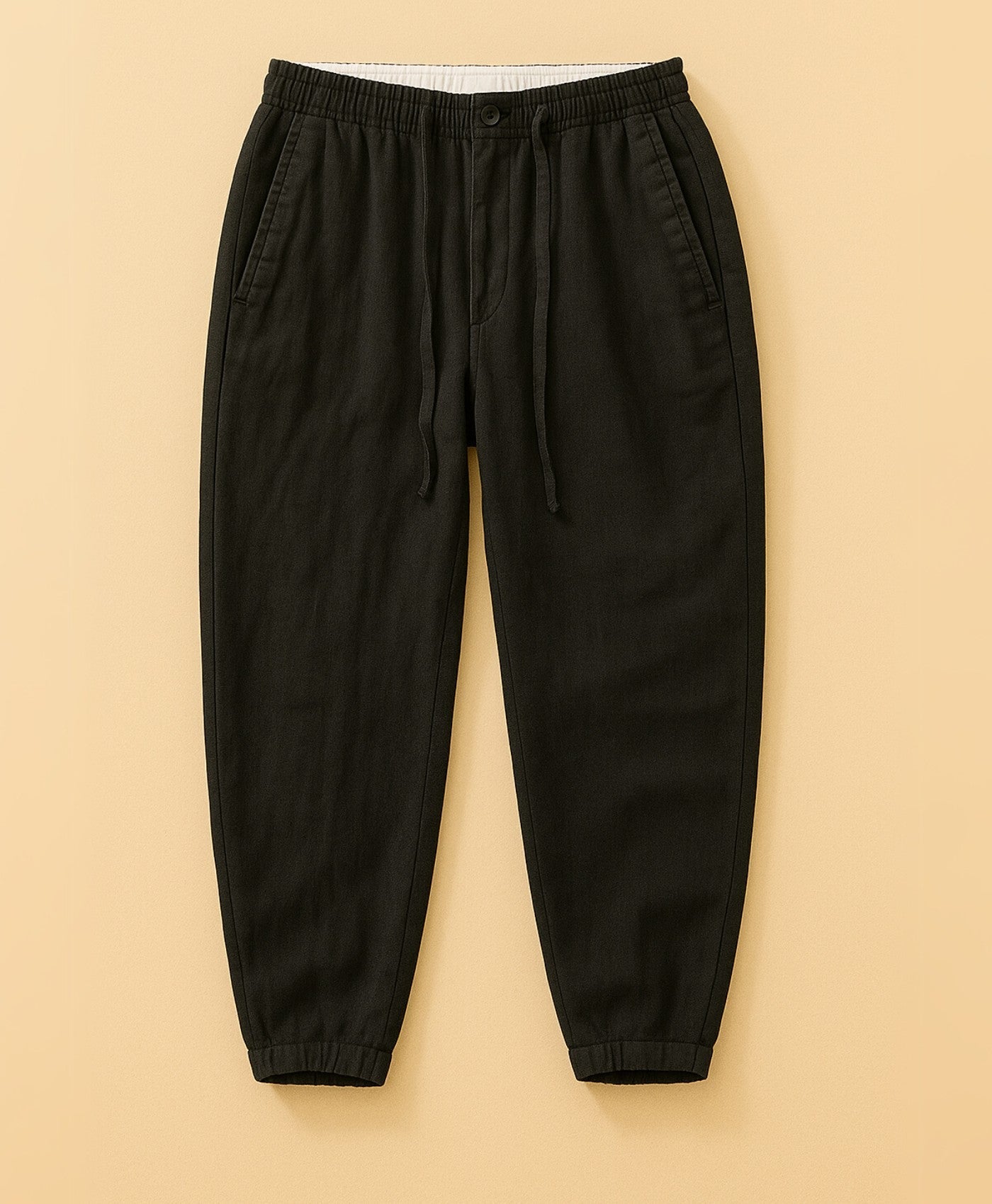 Zwart Monaco Linnen Broek